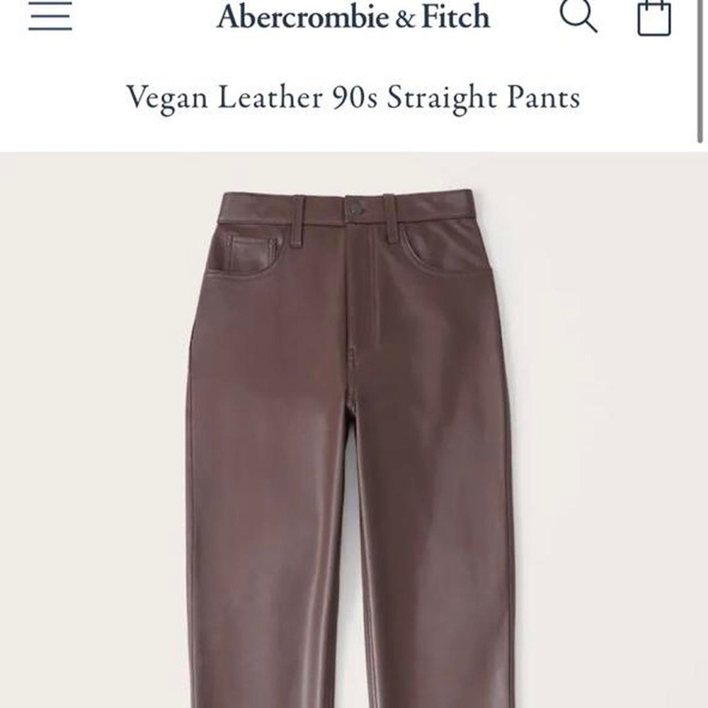 Abercrombie & Fitch Vegan Leather 90s Straight Pant